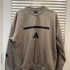 adidas Men’s Crewneck Sweatshirt in Olive Green with Black Logo